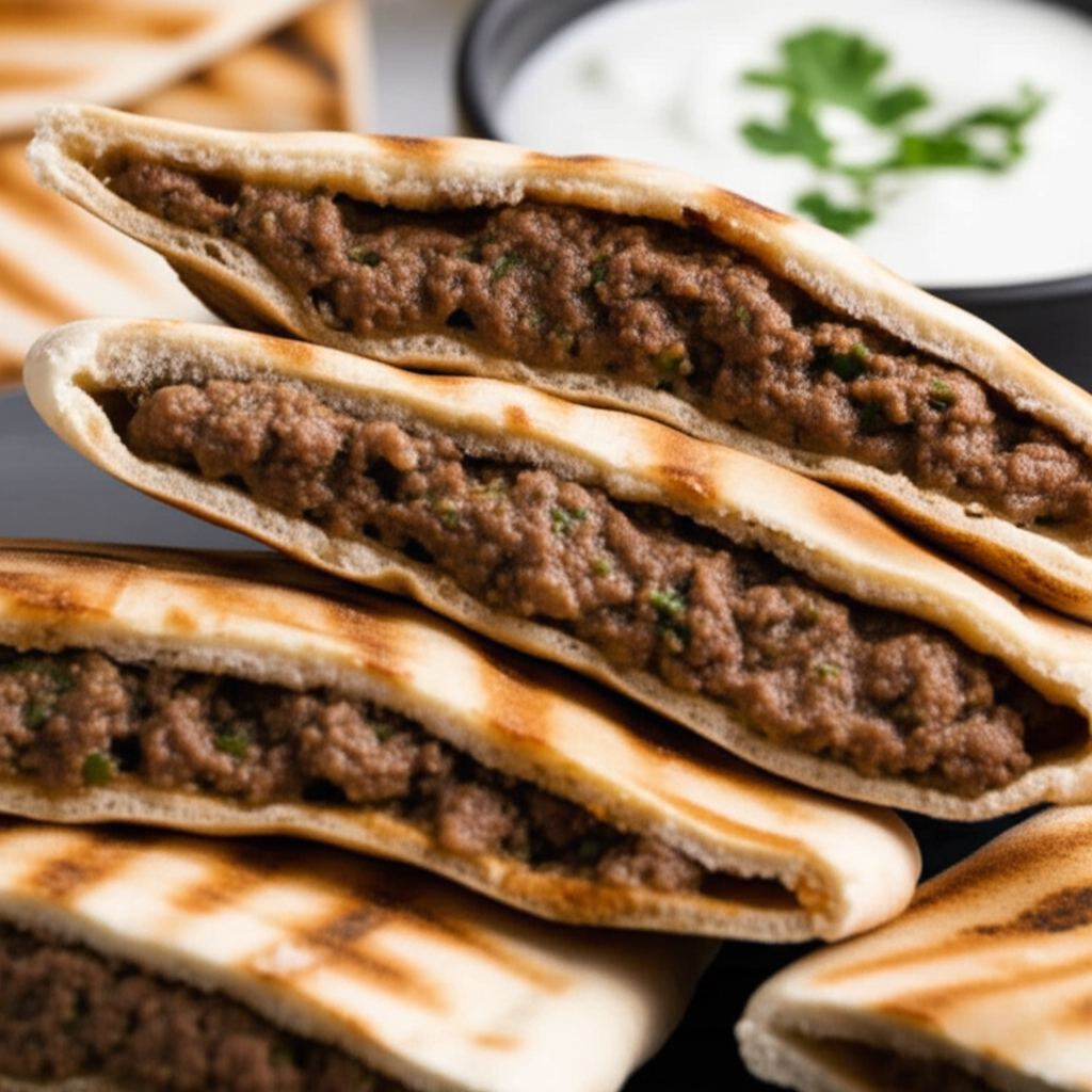 Generate a high-quality, relevant image prompt for an article about: arayes recipe