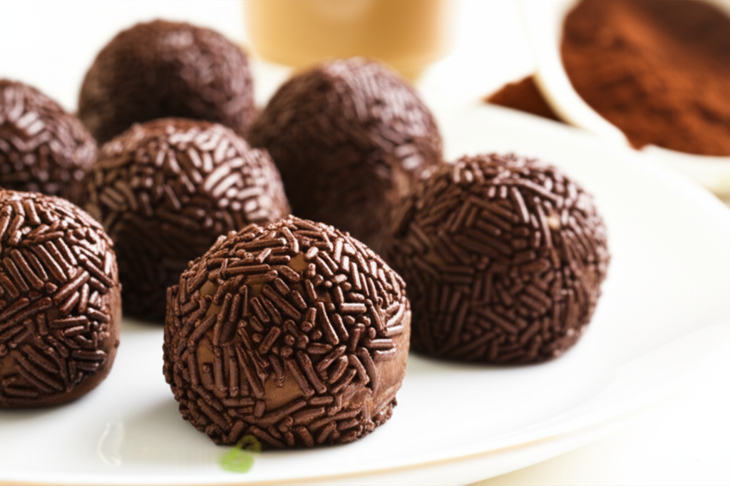 Generate a high-quality, relevant image prompt for an article about: brigadeiro recipe
