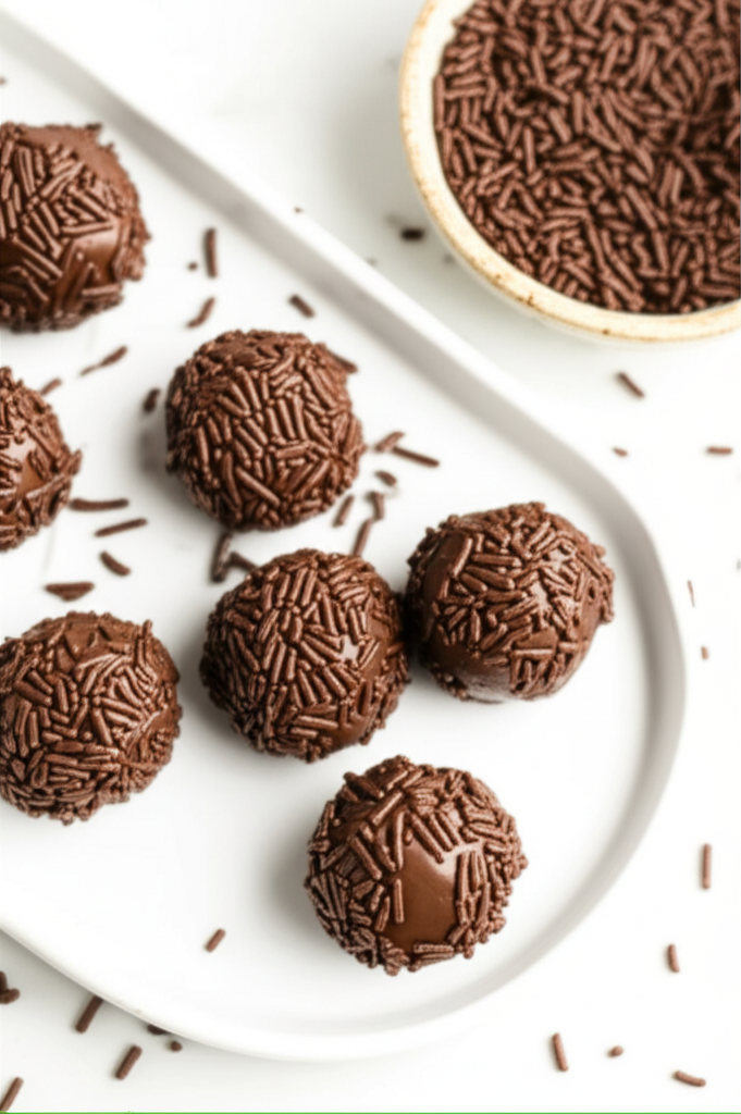Generate a high-quality, relevant image prompt for an article about: brigadeiro recipe