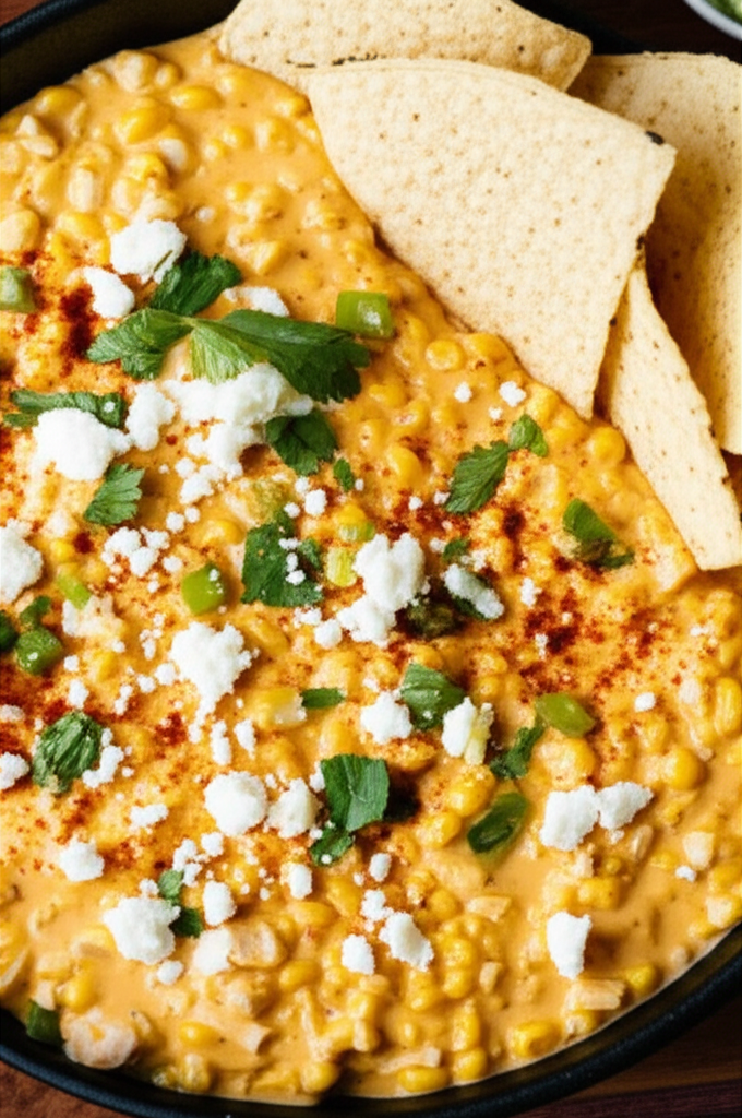 Generate a high-quality, relevant image prompt for an article about: street corn dip recipe