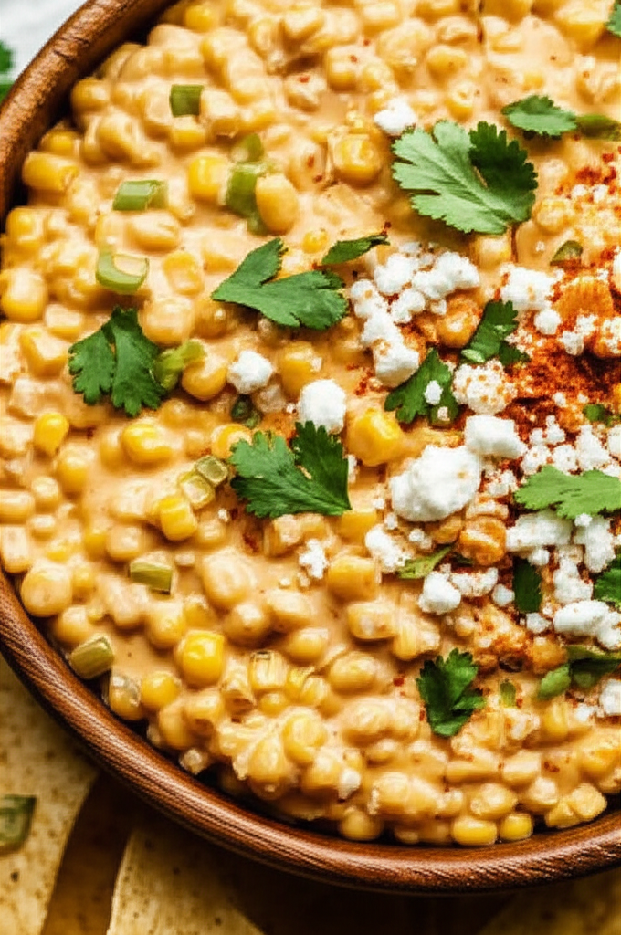 Generate a high-quality, relevant image prompt for an article about: street corn dip recipe