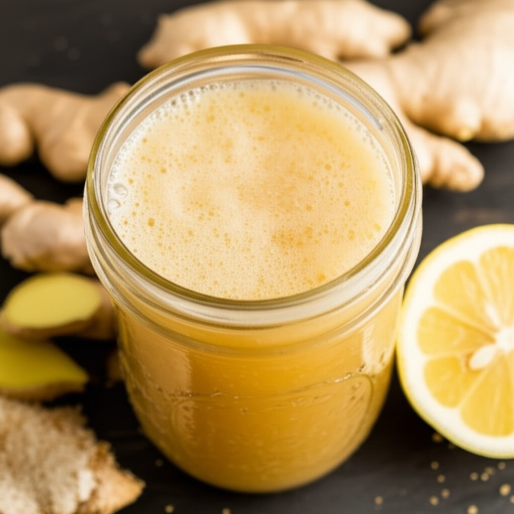 Generate a high-quality, relevant image prompt for an article about: ginger bug recipe